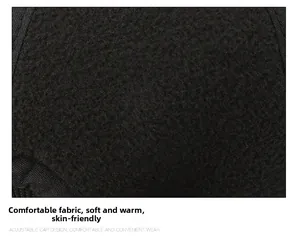 Close-up of soft black fleece lining for winter hats showing warm and skin-friendly texture