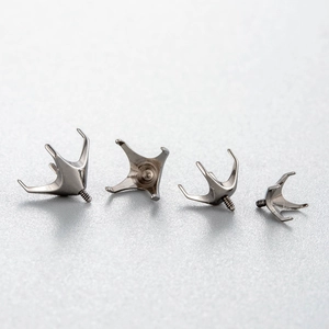 F136 titanium screw-head prong settings for DIY body piercing jewelry accessories