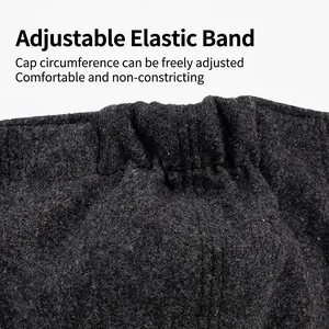 Deep grey wool newsboy cap featuring an adjustable elastic band for a secure fit