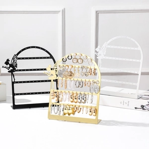 Earring Organizer Stand Metal Fairy Silhouette Desktop Stud Jewelry Display Holder