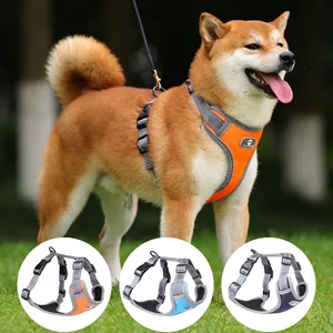Reflective dog harness vest with breathable mesh and anti-escape design for large dogs
