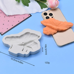 Lotus leaf silicone mold for fondant and clay DIY, size 12.2cm length and 122g weight