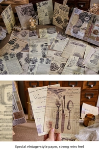 Detailed close-up of vintage aesthetic scrapbooking paper with botanical floral patterns