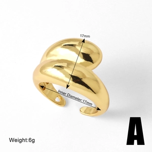 Detailed view of irregular 18k gold plated ring with 17mm inner diameter and 6g weight