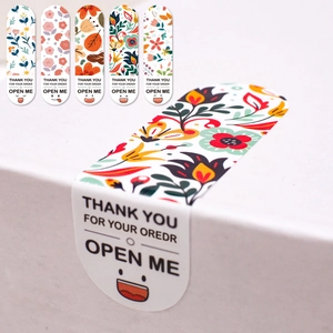 Thank You Sealing Stickers Floral Pattern Adhesive Labels For Small Business Gift Packaging Decorative Greeting Stickers