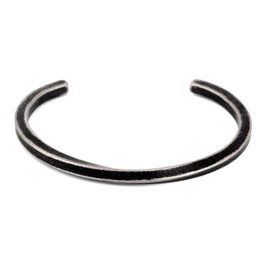 Vintage stainless steel cuff bracelet with scale texture and matte dark finish