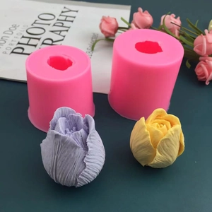 Moule en silicone tulipe 3D pour fondant, chocolat et fabrication de bougies DIY