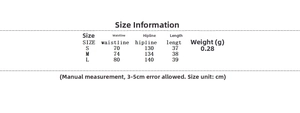 Detailed size chart for women's autumn jacket and shorts set with waist and hip measurements