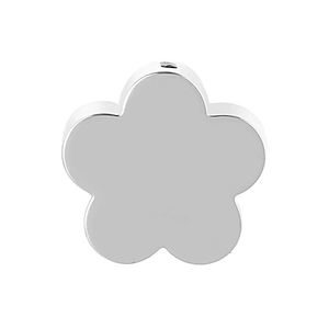 Pendentif fleur en acier inoxydable argenté poli avec trou pour la création de bijoux