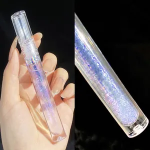 Macro shot of 01 glass candy lip gloss with blue-purple shimmer for layering