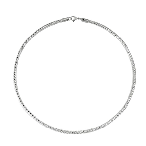Sleek silver stainless steel foxtail chain necklace with secure lobster clasp closure