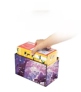 Detail showing high capacity storage for 280-sheet tissue box inside diamond art case