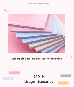 Macro detail of gradient sticky notes showing the paper thickness and glue binding