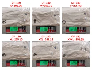 Detailed chart showing weight measurements for men's solid color t-shirt sizes S to 3XL
