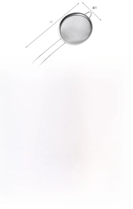 Tableau des tailles détaillé pour passoires en acier inoxydable avec diamètres et longueurs