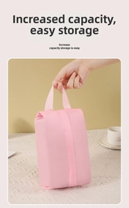 Borsa organizer per biancheria intima rosa con manico robusto e grande capacità interna