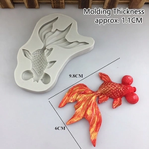 Koi fish silicone mold for fondant cake decorating with 9.8cm goldfish dimensions