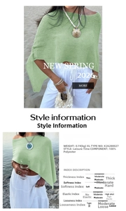 Detail showing the light green mesh knit texture and 100% polyester fabric of the shrug