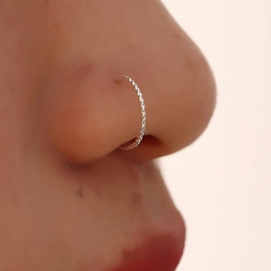 Fake Nose Ring Non Piercing Copper Nose Clip Twisted Design Geometric Crystal Rhinestone Body Jewelry For Women Men