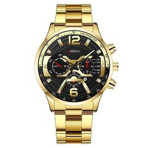 Montre À Quartz Pour Hommes Boîtier En Alliage Bracelet En Acier Inoxydable Style Chronographe Mode Montre De Sport Avec Date