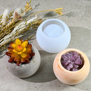 Moule rond en silicone pour pots de fleurs succulentes et boîtes de rangement déco