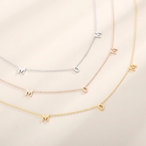 MOM Letter Pendant Necklace Stainless Steel High Polish Jewelry Gift For Women Mother Day Elegant Simple