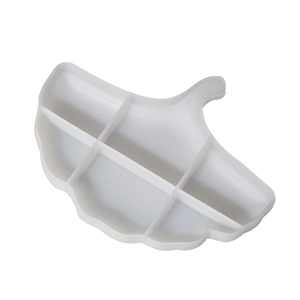 Moule en silicone en forme de feuille de ginkgo à 6 compartiments pour résine et plateau