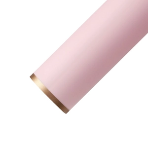 Pink waterproof flower wrapping paper with elegant gold border for floral bouquets