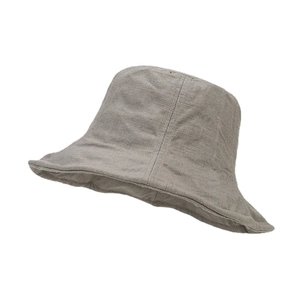Cappello a secchiello pieghevole in cotone e lino da donna con tessuto traspirante