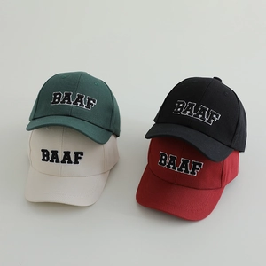Kids Cotton Baseball Cap BAAF Letter Embroidery Curved Brim Adjustable Sunshade Hat Toddler Boys Girls Casual