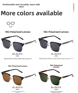 Four color options of men's semi-rimless polarized sunglasses with TAC lenses