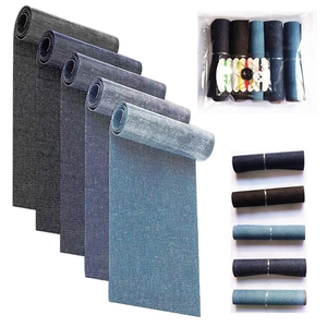 Denim Patches Iron On Fabric Repair For Jackets Jeans DIY Clothing Decoration Rectangular Blue Black Accessories