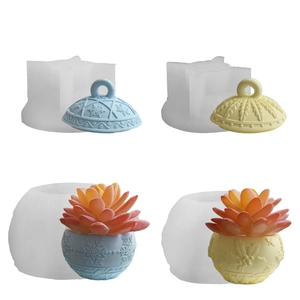 Silicone Mold Relief Berry Maple Leaf Snowflake Pattern DIY Storage Box Candle Jar Flower Pot Plaster Resin Casting With Lid