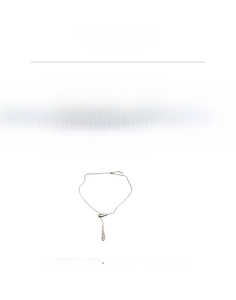 Detail view of water drop necklace showing 76cm chain length and 36.5g weight