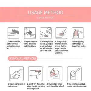 Guide d'utilisation pour 24 ongles autocollants léopard avec instructions étape par étape