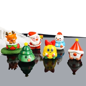Set of 6 Christmas squishy toys including Santa, reindeer, and snowman slow rising charms