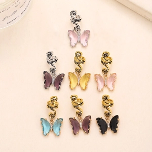 Chic butterfly crystal pendants for hip-hop braids and stylish hair accessories for women
