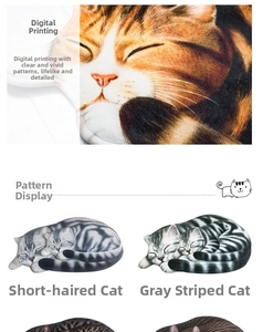 Detailansicht der 3D-Katzenmatte mit realistischer Fellstruktur und Digitaldrucktechnik