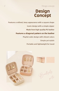 Detail showing inner compartments with necklace hooks and rings storage in mini PU case