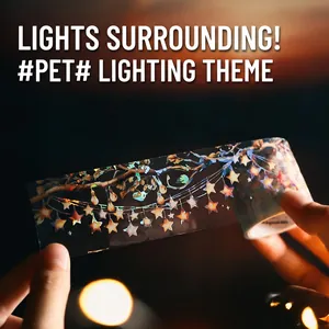 PET Decorative Tape Light Surround Theme Floral Bulb Fairy Lights Transparent Artistic Scrapbooking Journaling Supplies