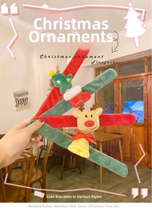 Detailed plush Christmas snap bracelets with cute reindeer and festive tree decorations