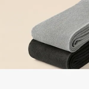 Women's vertical striped thermal cotton leggings in black and grey with fleece options