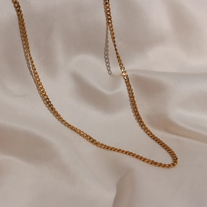 Collana a catena cubana classica da 3mm in acciaio inossidabile placcato oro 18K