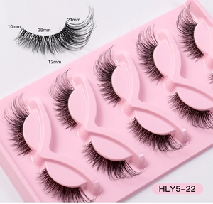 Detailed size chart for HLY5-22 clear band lashes with 10mm to 21mm length mapping
