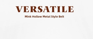 Versatile punk style hollow metal wind belt with square beads and eyelet buckle detail