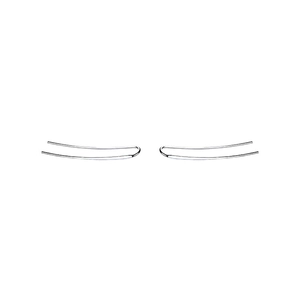 Minimalist silver curved drop earrings with a sleek metallic finish for women