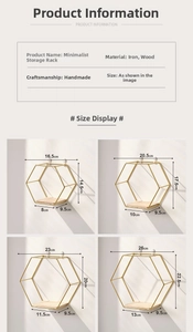 Size chart showing dimensions for four minimalist iron and wood wall-mounted shelves