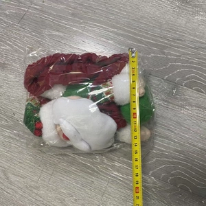 Plush Santa Claus computer cover accessory measuring about 21cm for Christmas decor