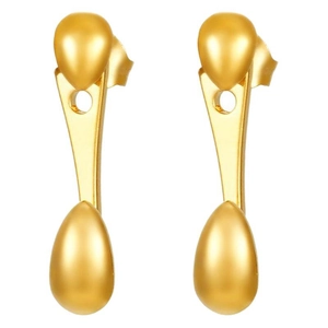 Orecchini minimalisti in acciaio inossidabile placcato oro 18K dal design a goccia opaca