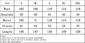 Tableau des tailles détaillé pour robe rose ethnique avec mesures S à XXL en centimètres